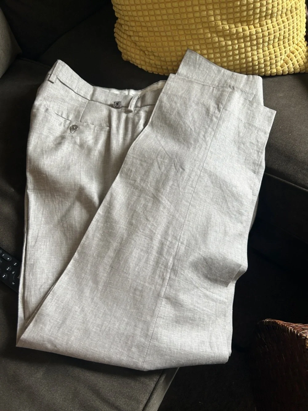 New No Tags Sharp Stacy Adam's Linen/Cotton Men's Light Gray Dress Pants 38/32